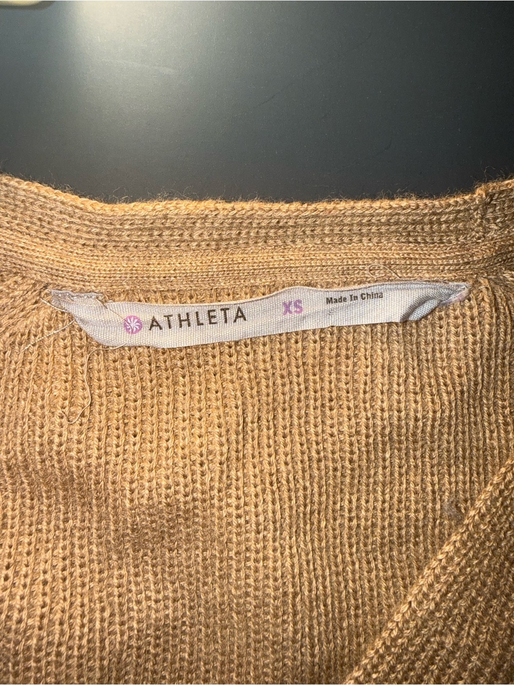 Athleta V-Neck Lightweight Knit Sweater in Mustard - Picture 3 of 4